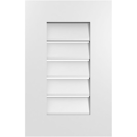 Ekena Millwork Vertical Surface Mount PVC Gable Vent: Functional, w/ 3-1/2"W x 1"P Standard Frame, 14"W x 22"H GVPVE14X2201SF